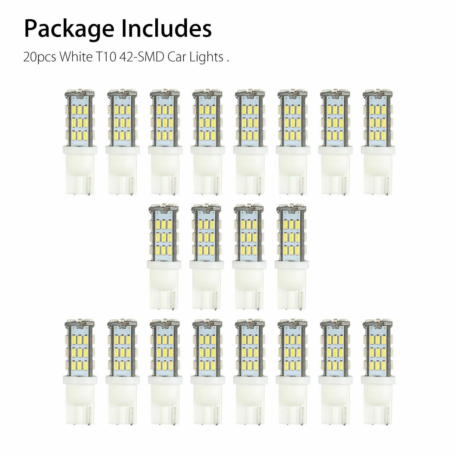 20 Pure White T10/921/194 RV Trailer Backup Reverse LED Lights Bulbs 42-SMD 12V