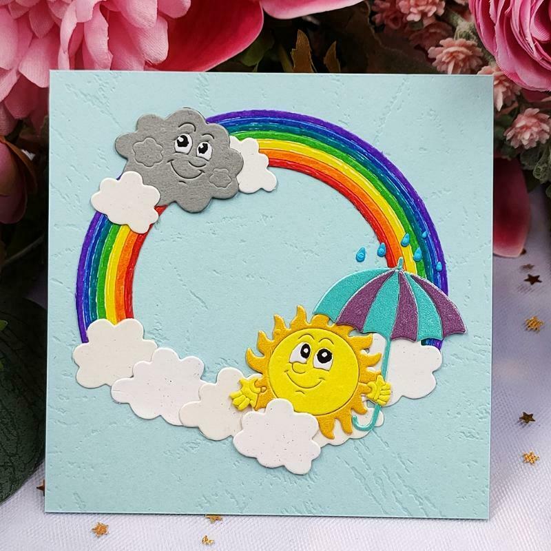 Rainbow Clouds Metal Cutting Dies Stencil Scrapbooking DIY Album Stamp Card Mold