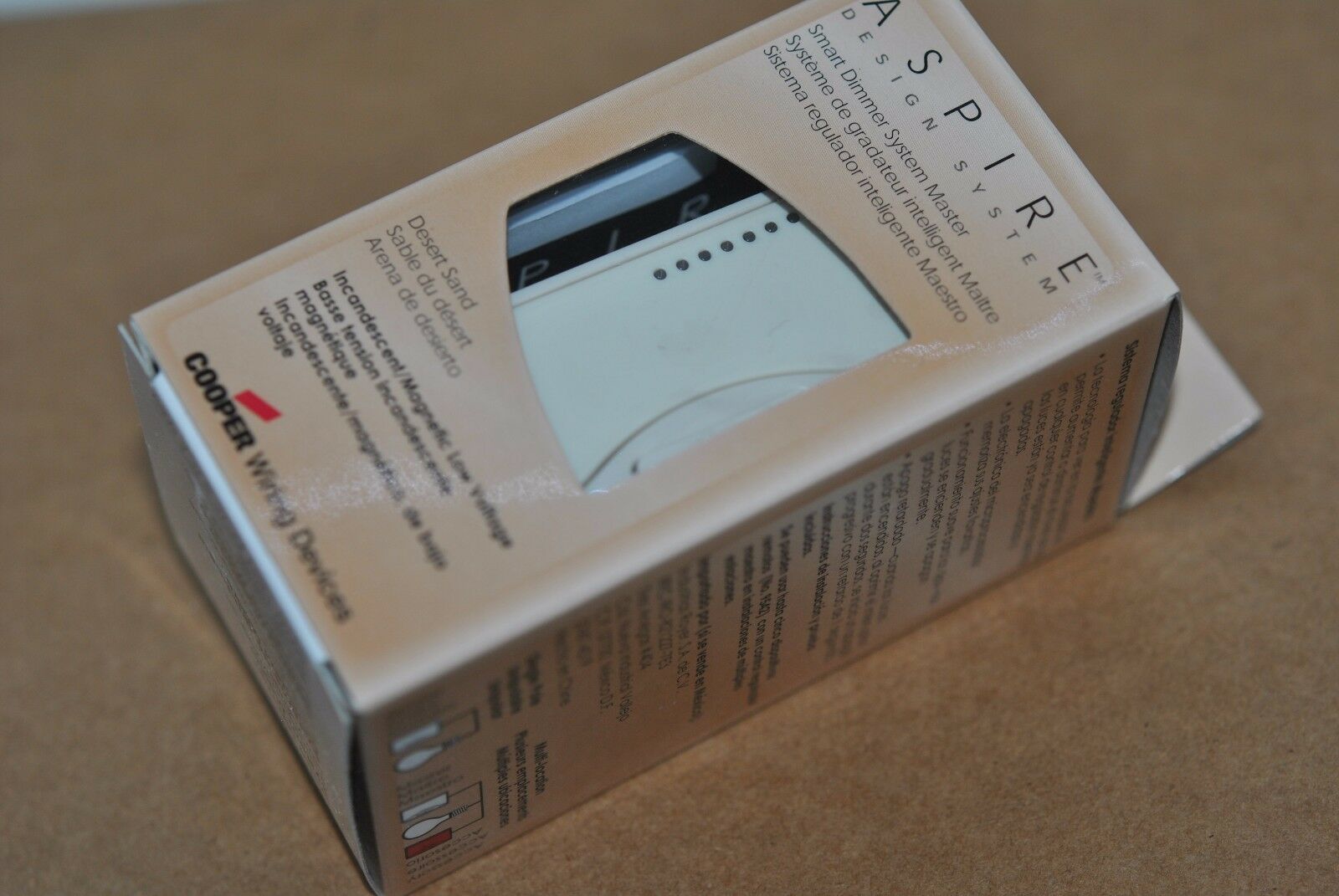 1pcs-COOPER 9534DS ASPIRE 600W 120VAC Smart Dimmer Master Switch-Desert Sand
