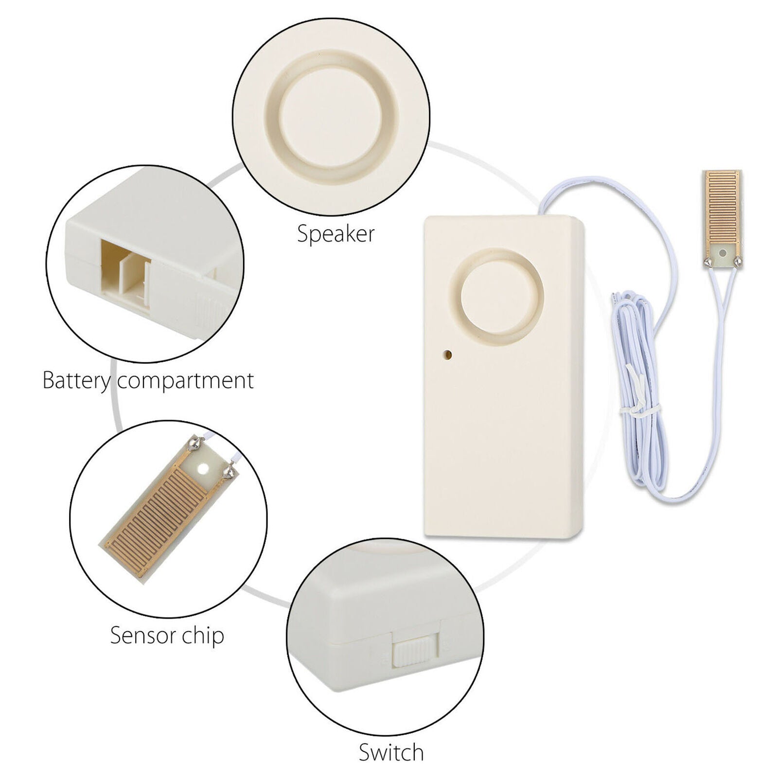 3-Pack Instapark IN07A Water Leak Leakage Detection Detector Sound Alarm Sensor