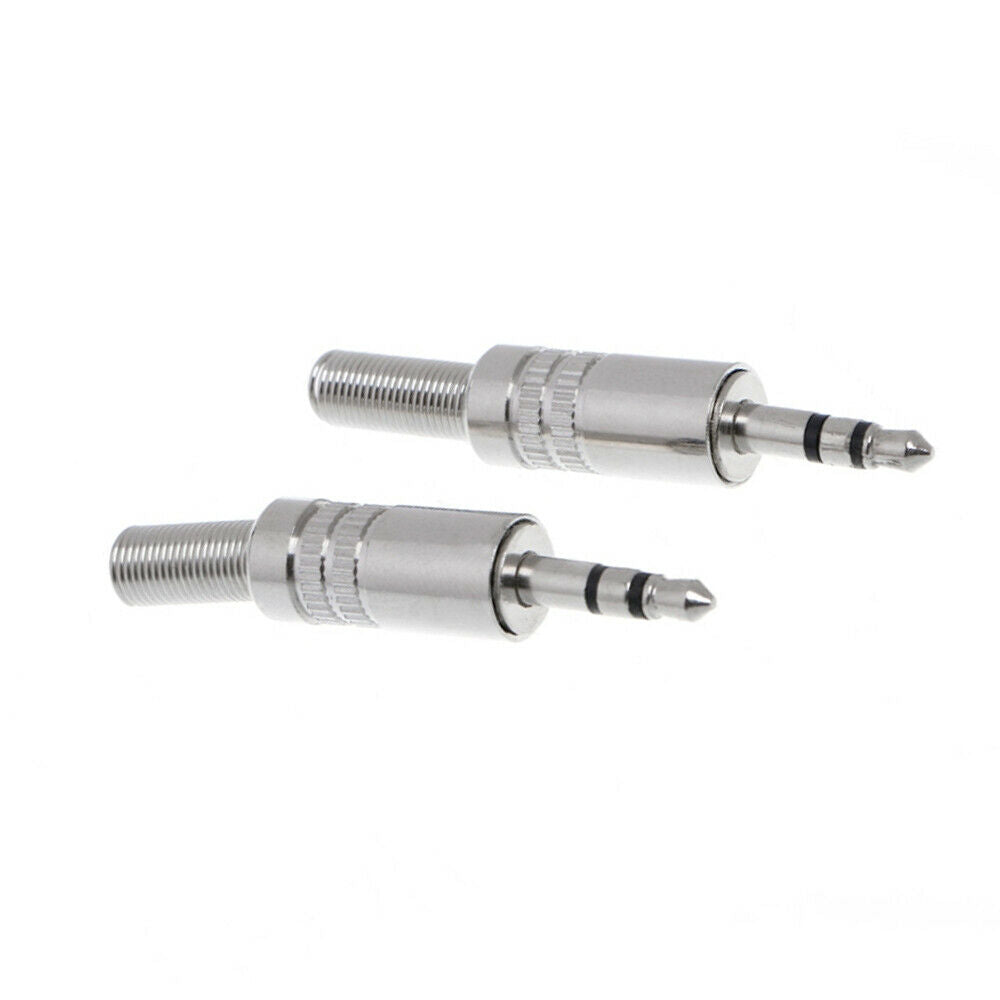 5Pcs/lot Nickel plating 3.5mm 3 Poles Stereo Jack Plug Cable Solder Adapter