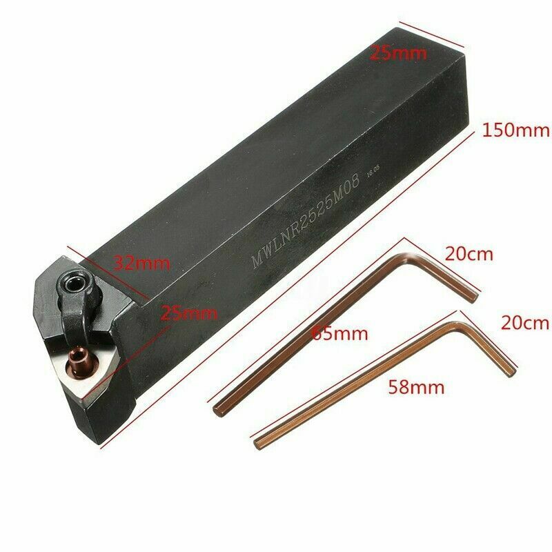 MWLNR2525M08 Index External Lathe Turning Tool Holder+1PCS WNMG080408-MA BP010