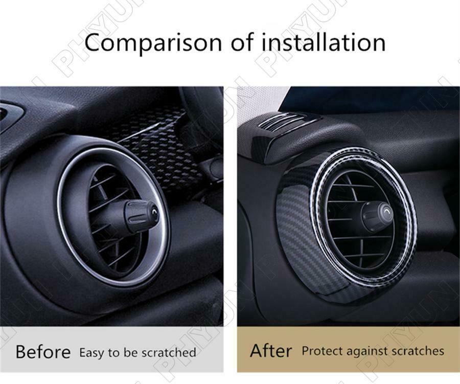 For Mini Cooper F55 F56 F57 One JCW Air Vent Ring Outlet Cover Carbon Fiber Look