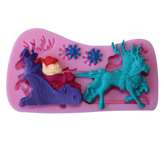 Christmas elk Silicone Cake Molds Fondant Tools Decorating Baking Mould