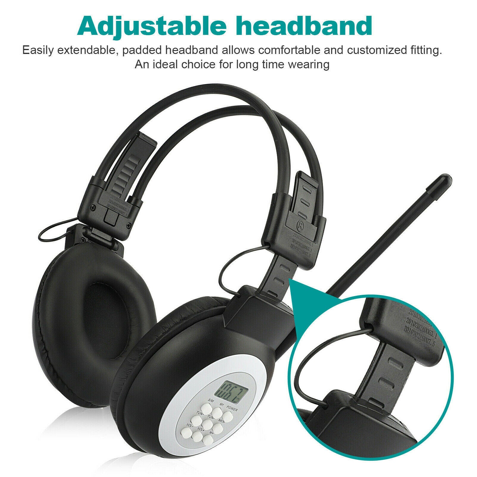 Portable Personal FM Radio Headphones , Wireless Headset with Radio Built