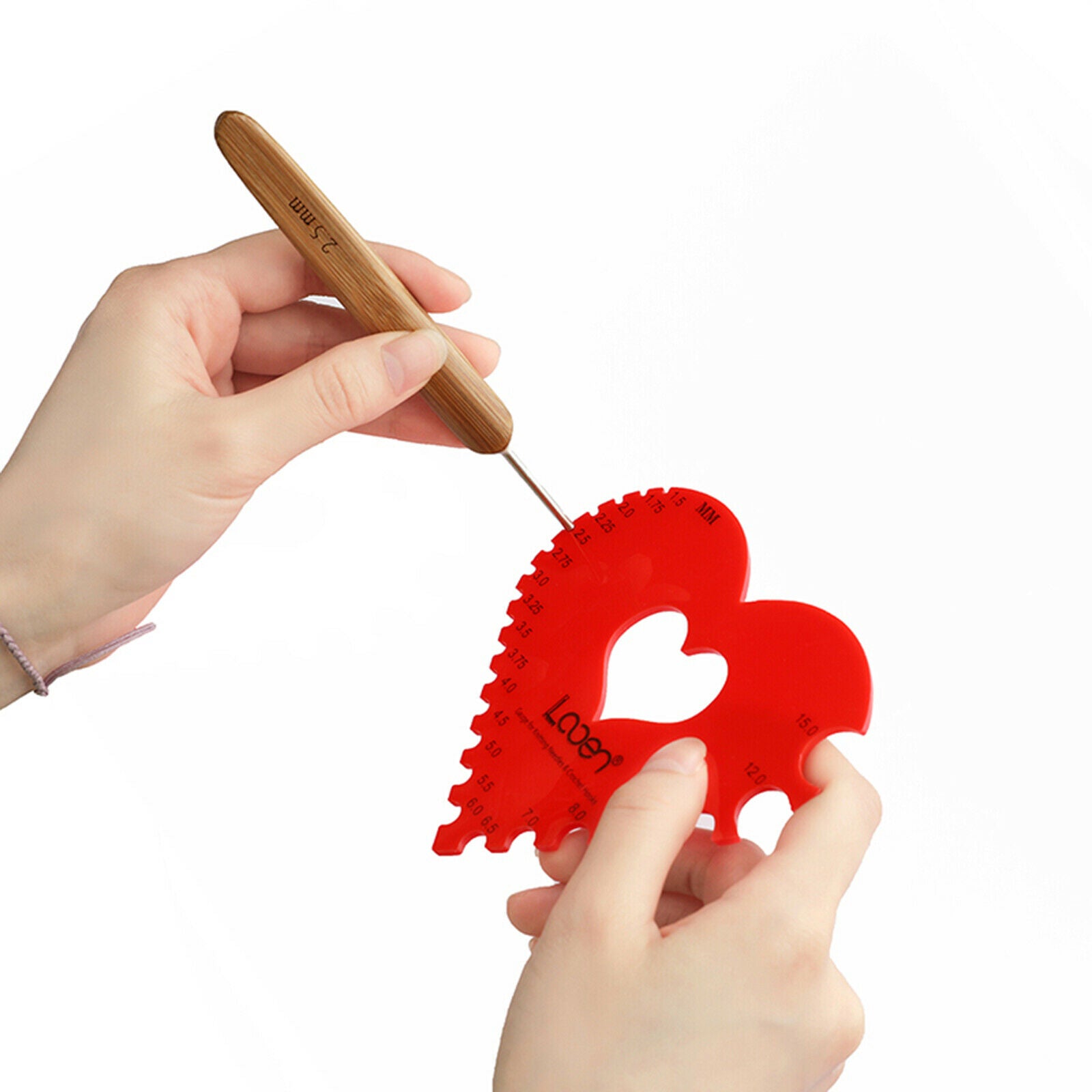 Knitting Accessories Heart Shaped Crochet Gauge Counter Density Sth Tools