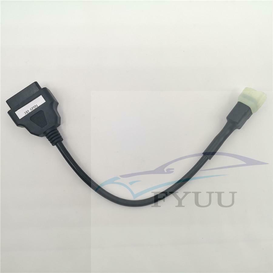 6 Pin OBDII OBD2 Diagnostic Cable Adapter For Kawasaki Motorcycle