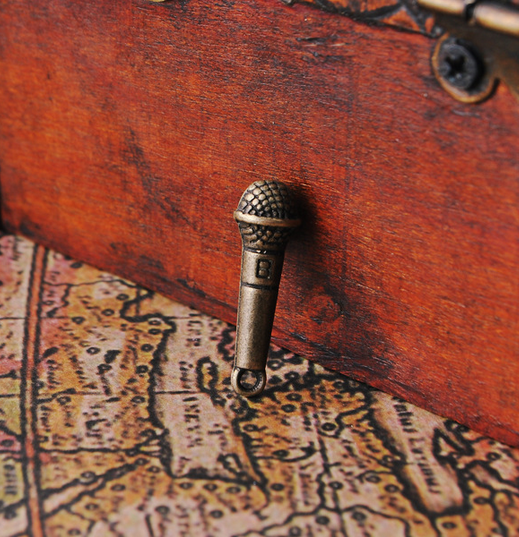 50pcs bronze microphone pendants Retro Alloy Jewelry accessories 21x6mm