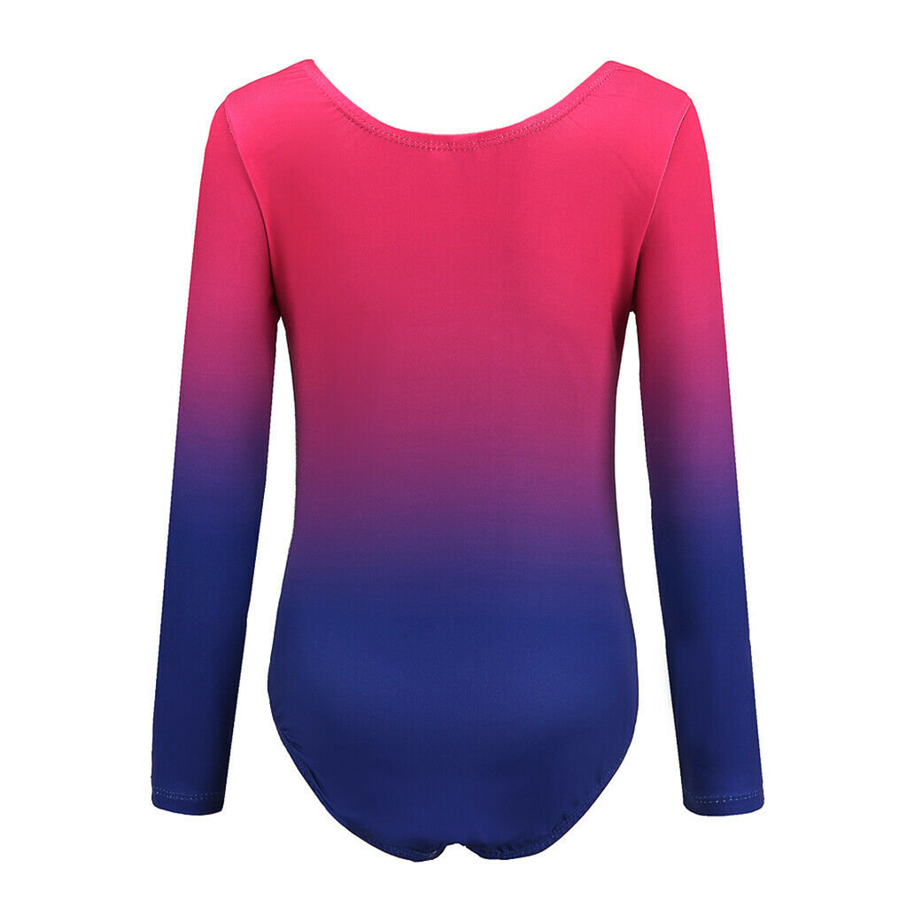 Girls One-Piece Leotard Athletic Dance Gymnastics Bodysuit 10 Pink + Blue