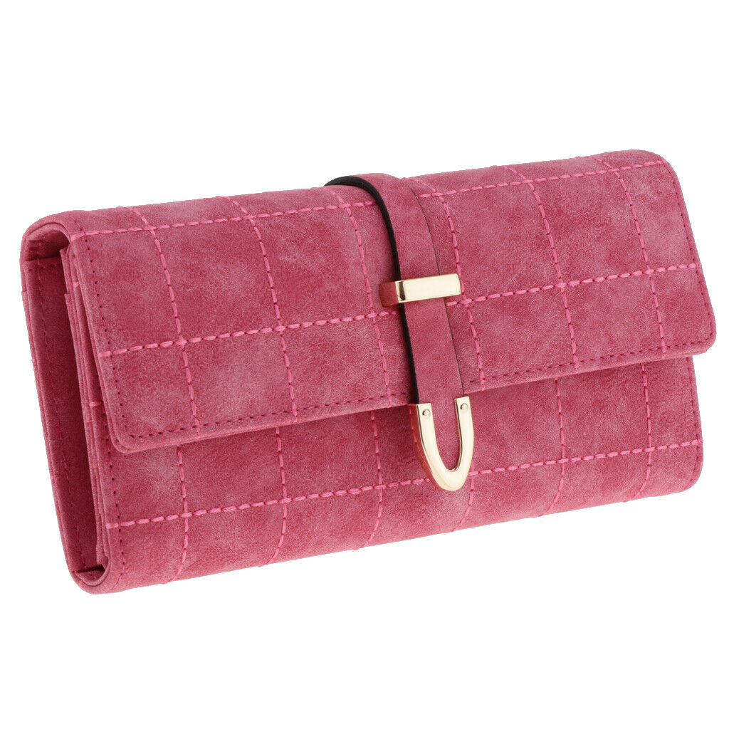 Trible Fold Clutch Arrowheads Frosted Plaid Wallet Cards Organizer Rose Red