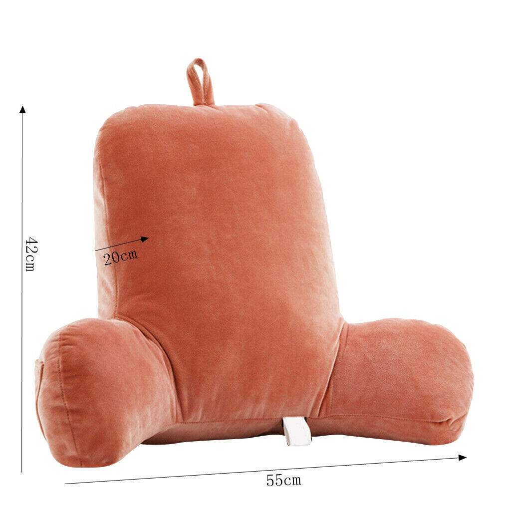Large Bedrest Hollow Cotton Reading Pillow with Removable Cover Pink