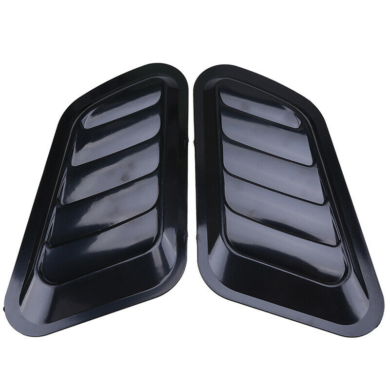 2x Car Hood Bonnet Vent Air Flow Intake Scoop Side Fender Decorative Black