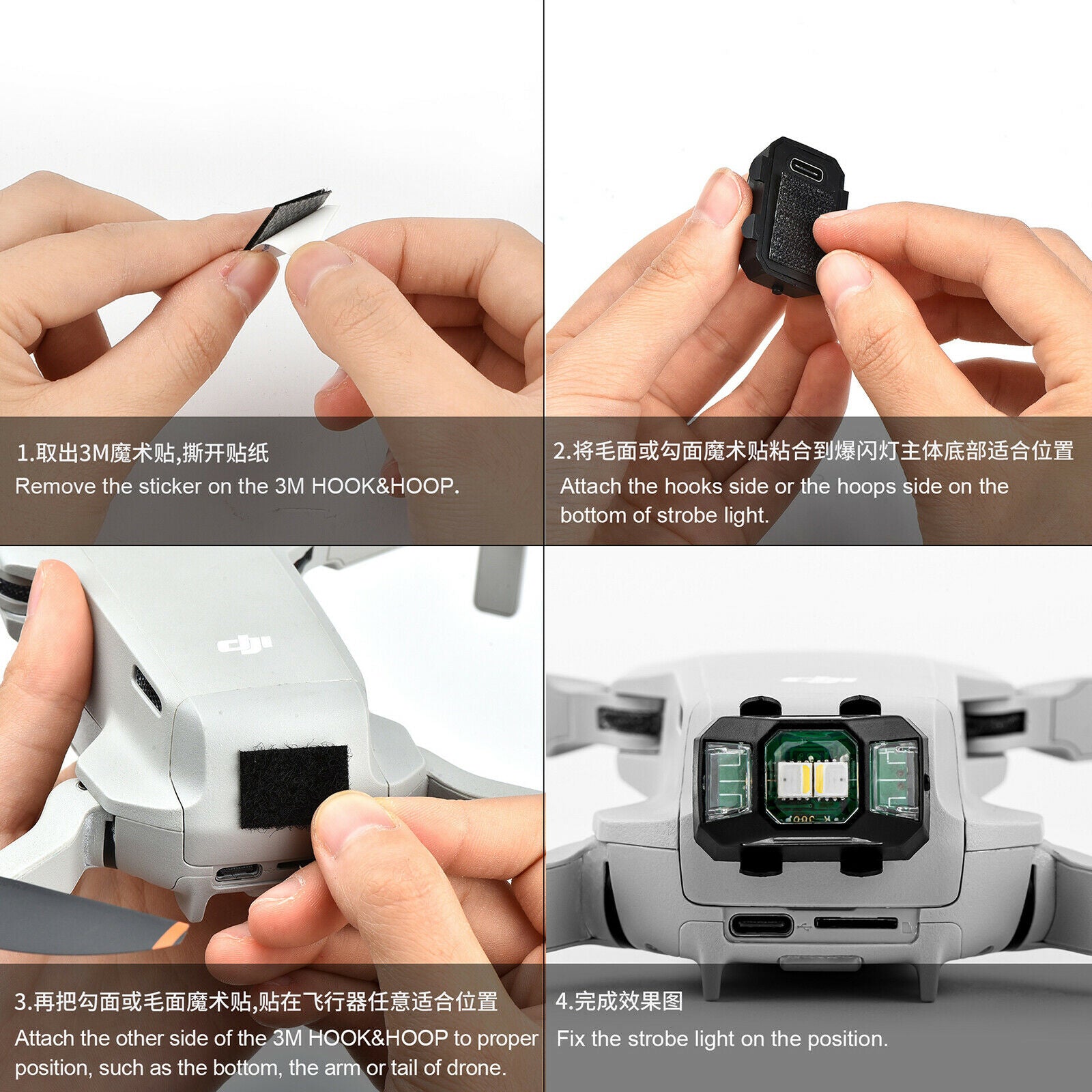 For DJI FPV AIR2 Mini2 Drone Night Flight Light Strobe Warning Flashing Light