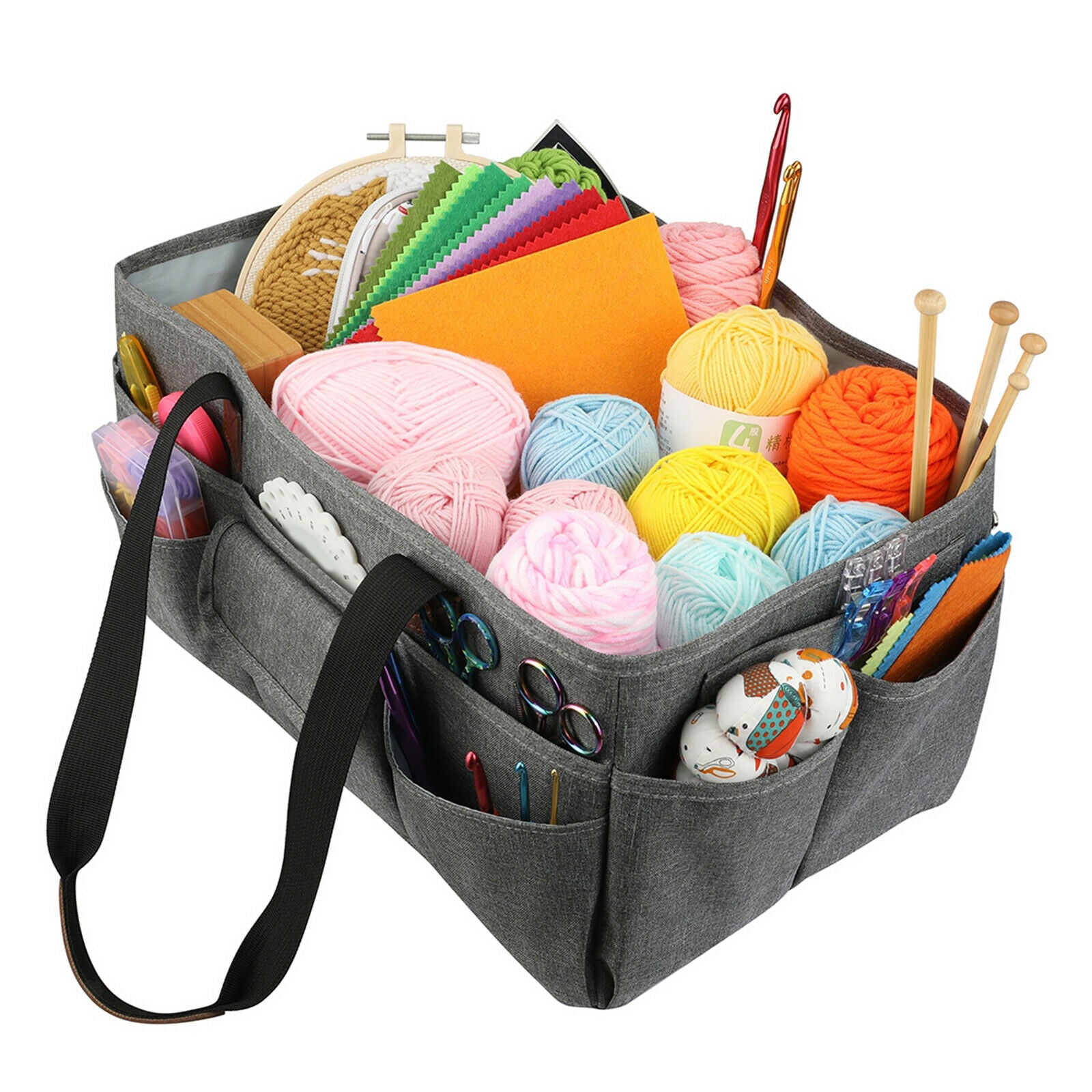 Portable Crochet Hooks Yarn Balls Artist Tote Bags Tools Organizer Storage