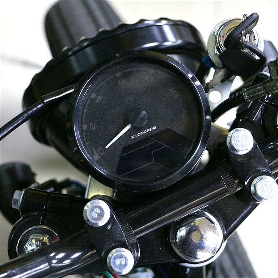 Anti-vibration Motorbike LCD Speedometer RPM 0-12000RPM ODO Fuel Level Gauge