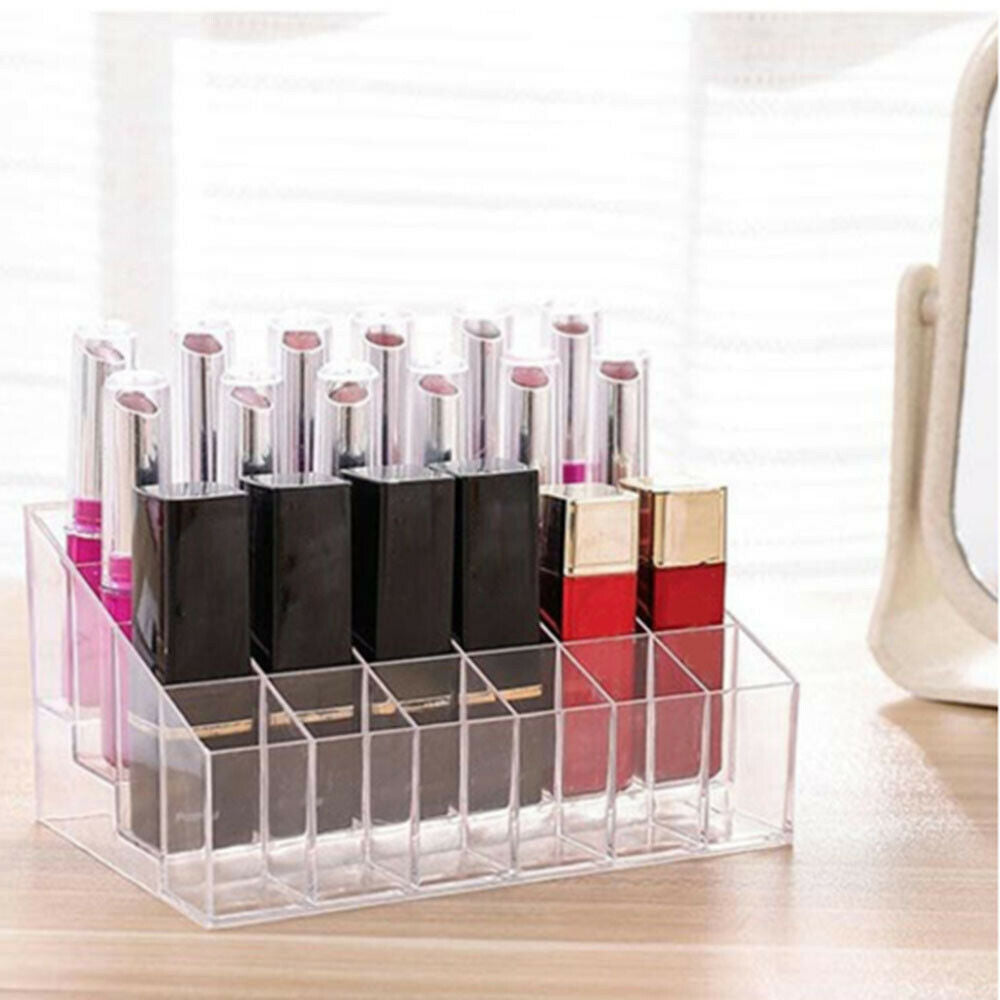 24 Grids Transparent Make up Cosmetic Lipstick Storage Display Rack Holder Box