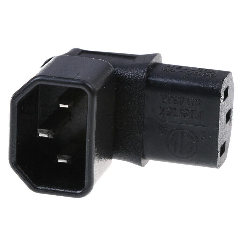 Down angled IEC adapter,right angled IEC 320 C14 to C13 for TV wall moun TH