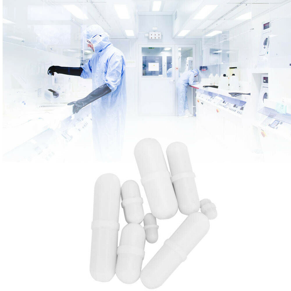 8Pcs PTFE Magnetic Stirrer Mixer Stir Bar B Type Rod Bead Spin Cylinder