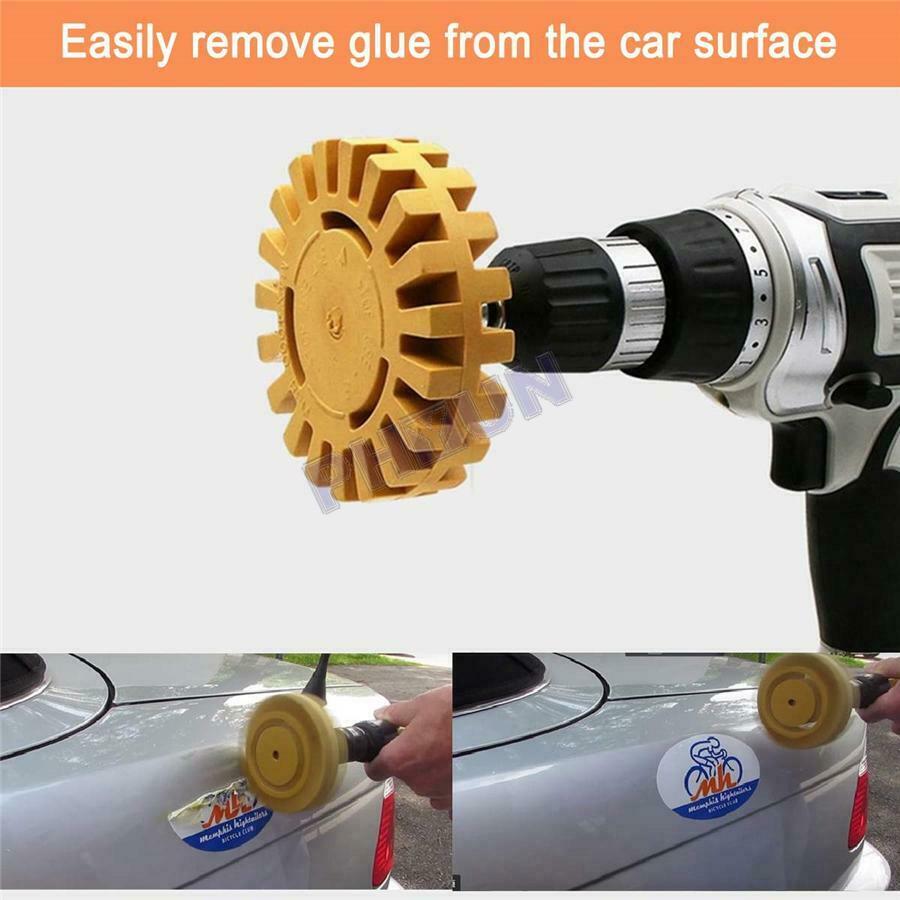2x 4 inch Rubber Eraser Wheel Tool Car Body Adhesive Stickers Removal Tool