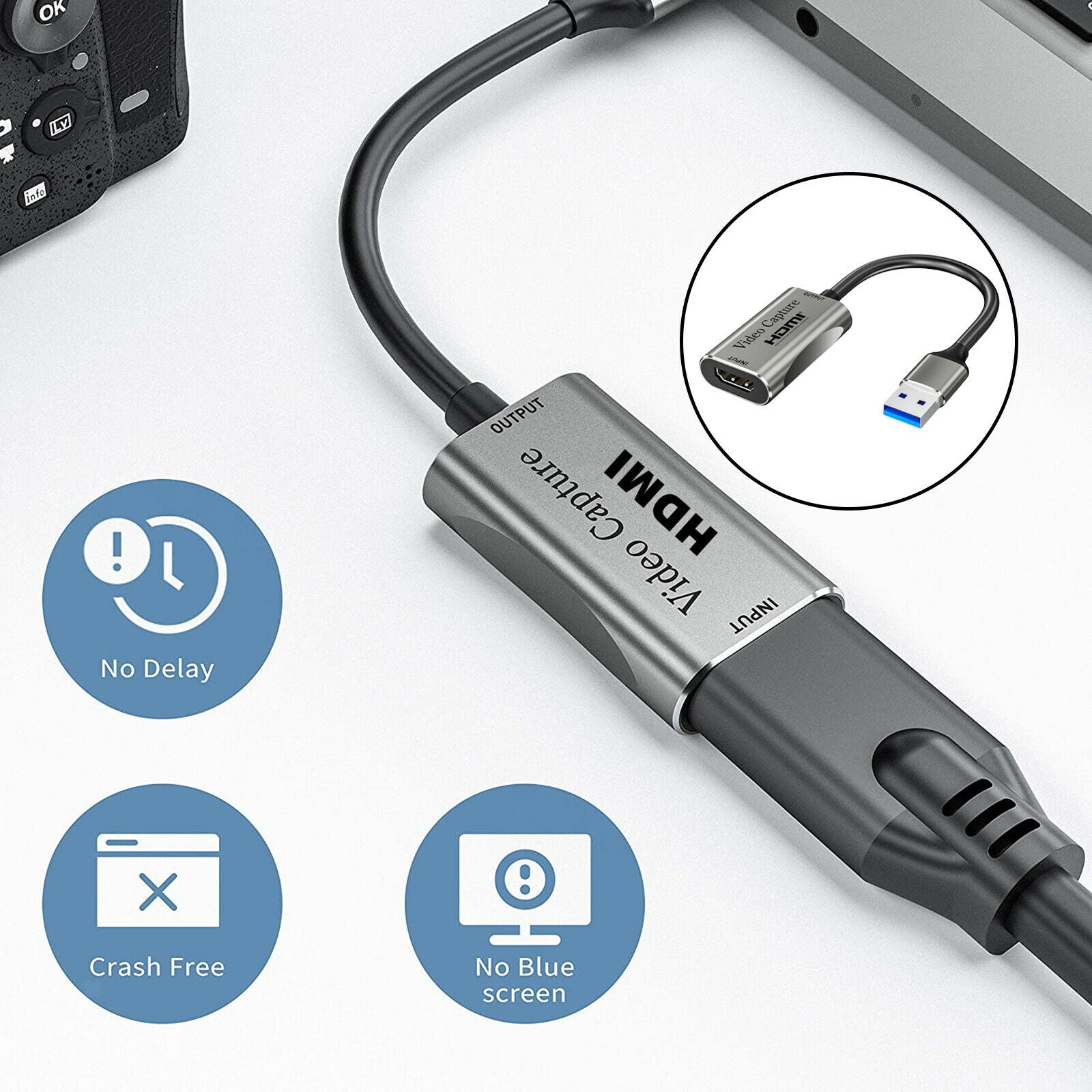 HDMI to USB 3.0 Video Capture Card 4K Record For Live Streaming