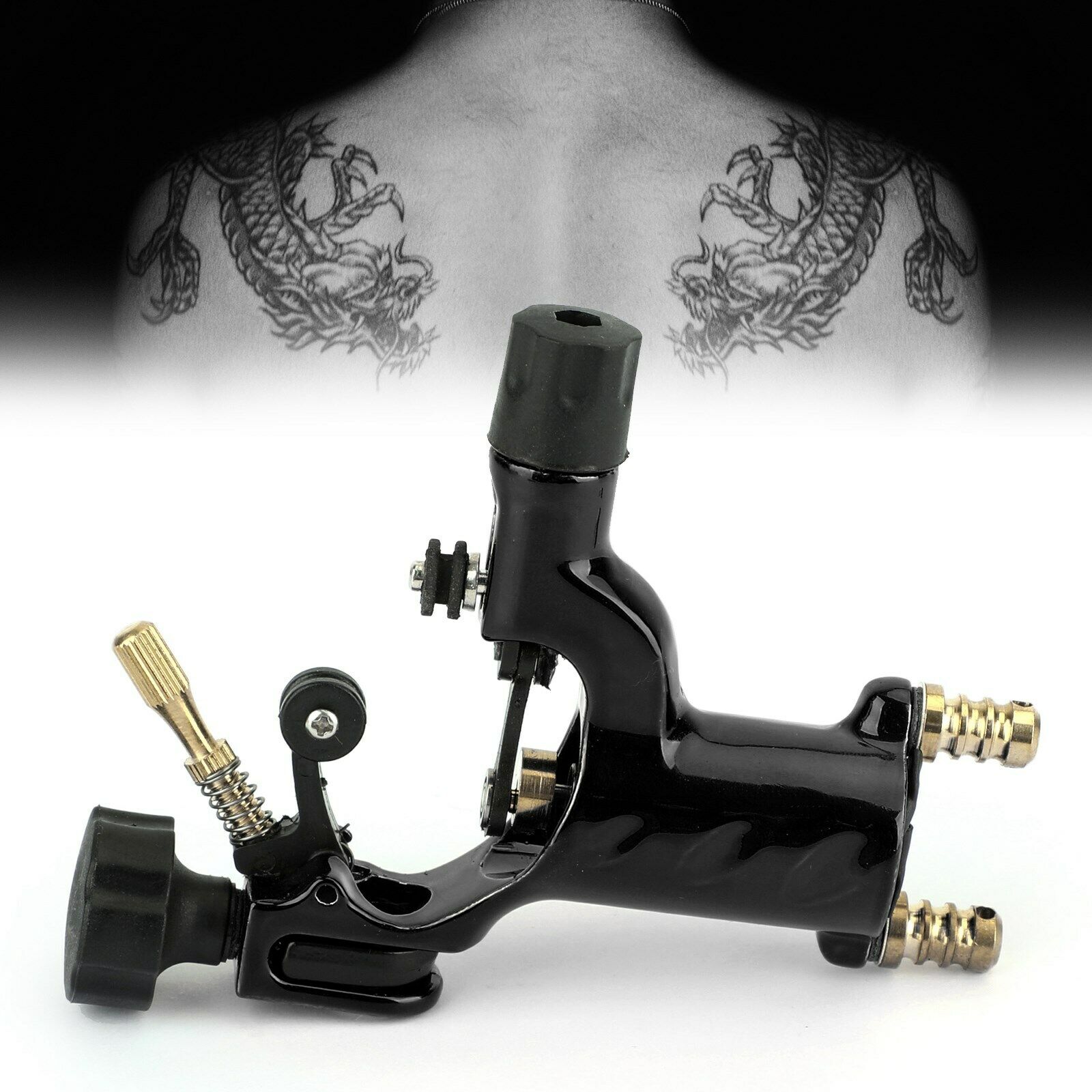 Professional Black Rotary Tattoo Machine Guns Dragonfly Lining High Quality CA