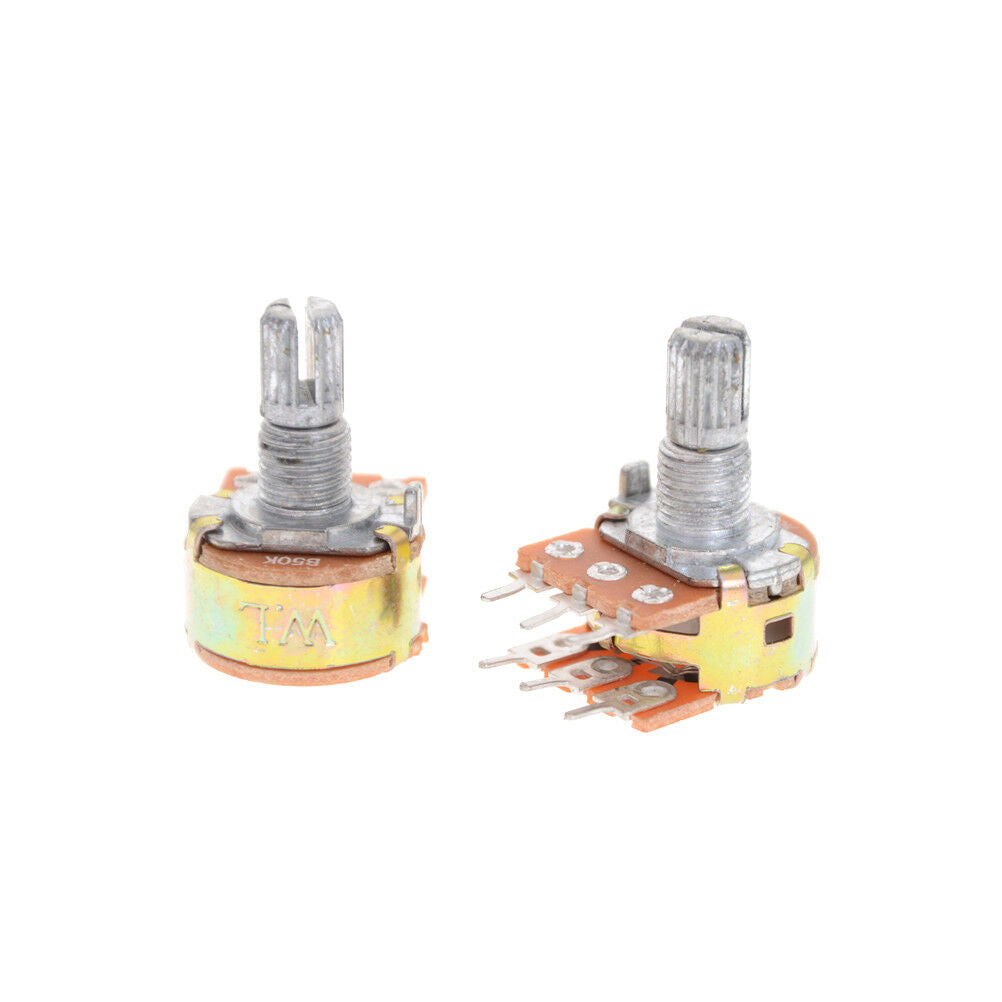 5pcs Dual Stereo Potentiometer Pot WH148 50K Ohm R Linear Shaft 15mm 6Pi.l8