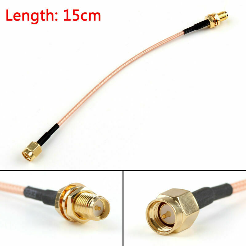 5PCS 15cm RG316 Cable SMA Male  To RP SMA Female  Bulkhead Pigtail 6inch B5