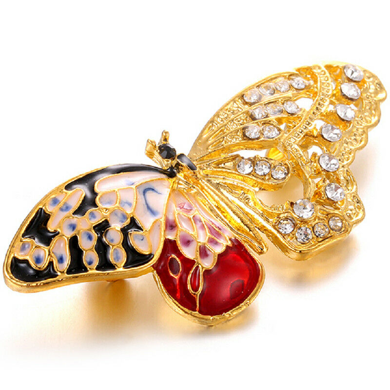 Enamel Butterfly Crystal Rhinestone Brooch Pin Gift Badge Buckle Colla.l8