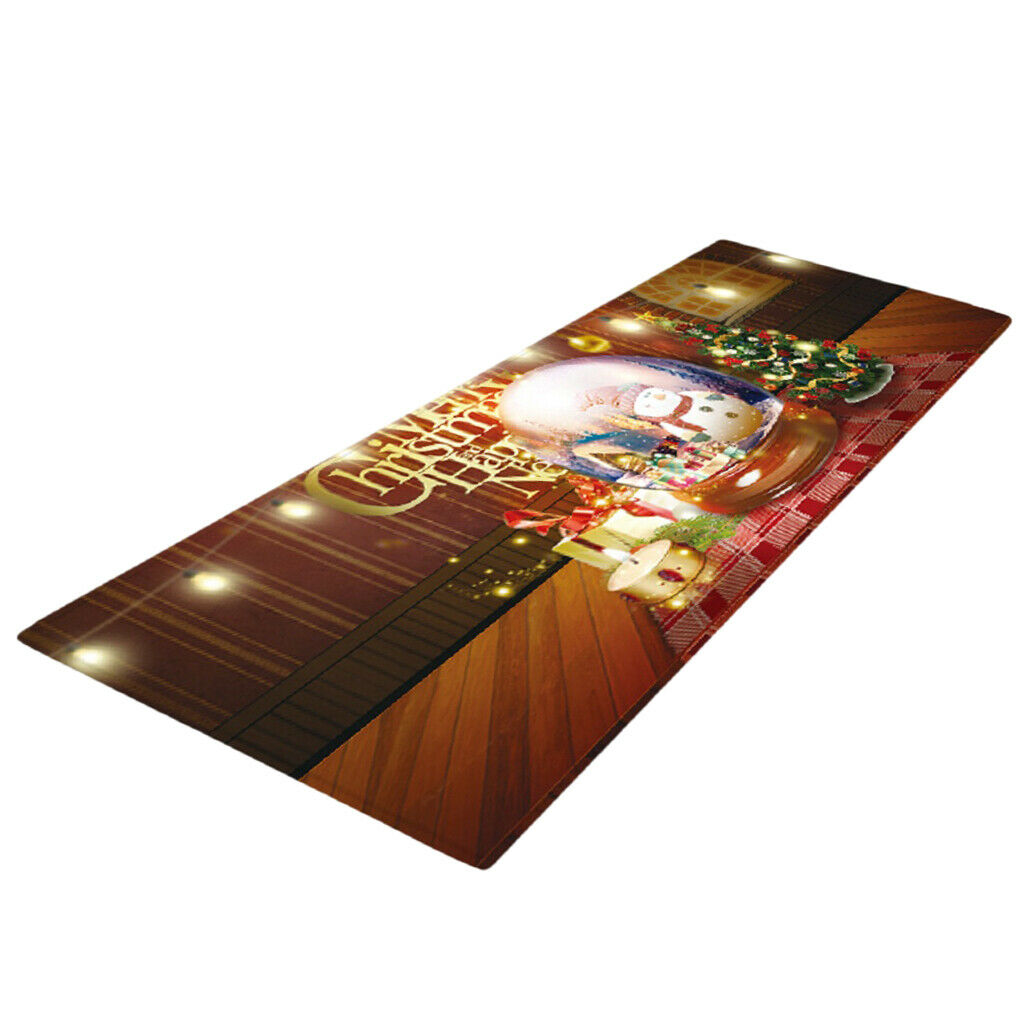 Christmas Theme Floor Mat Carpet Area Runner for Bedroom Living Room H