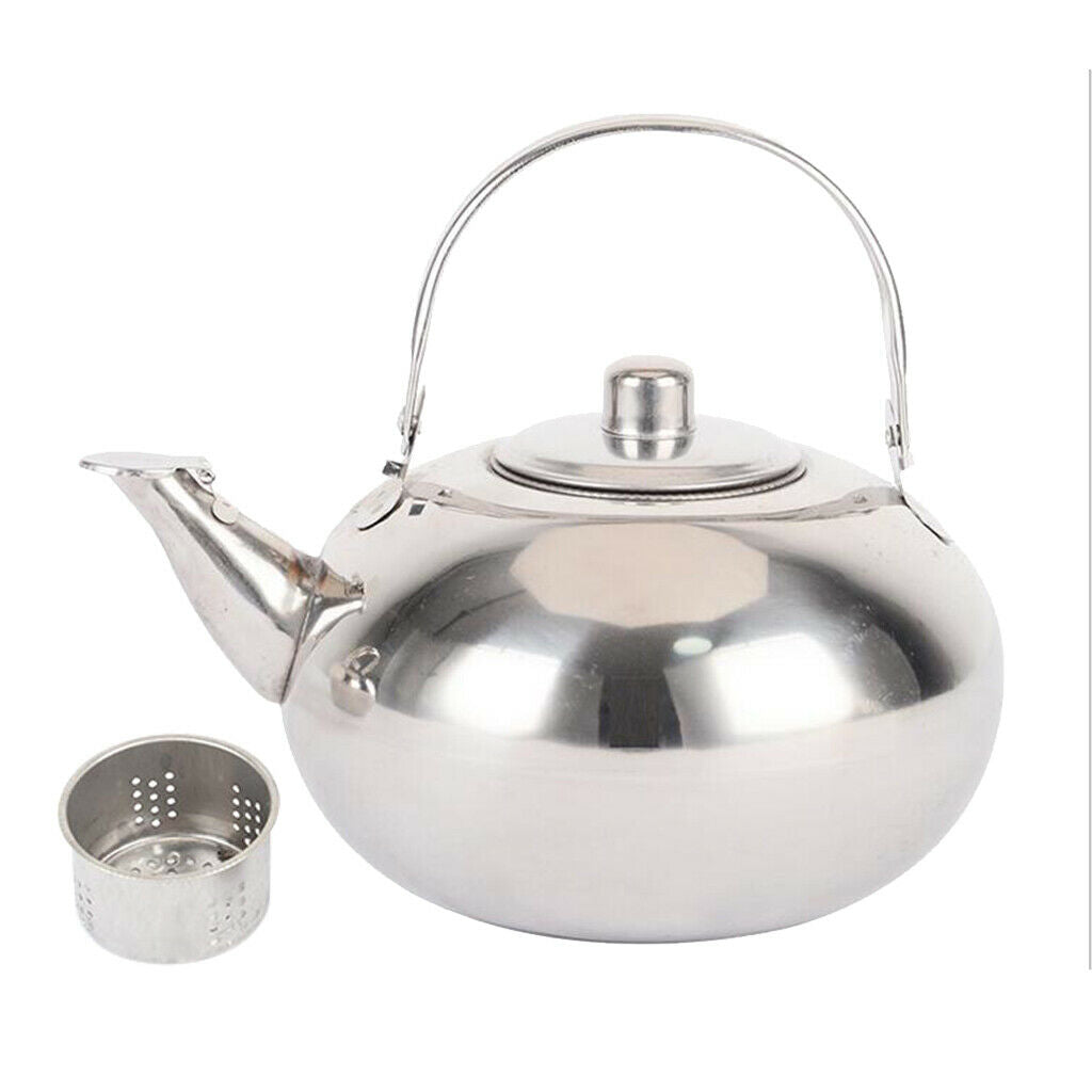 2Pcs Teapot with Infuser Loose Tea Leaf Stainless Steel Tea Pot Coffee Water