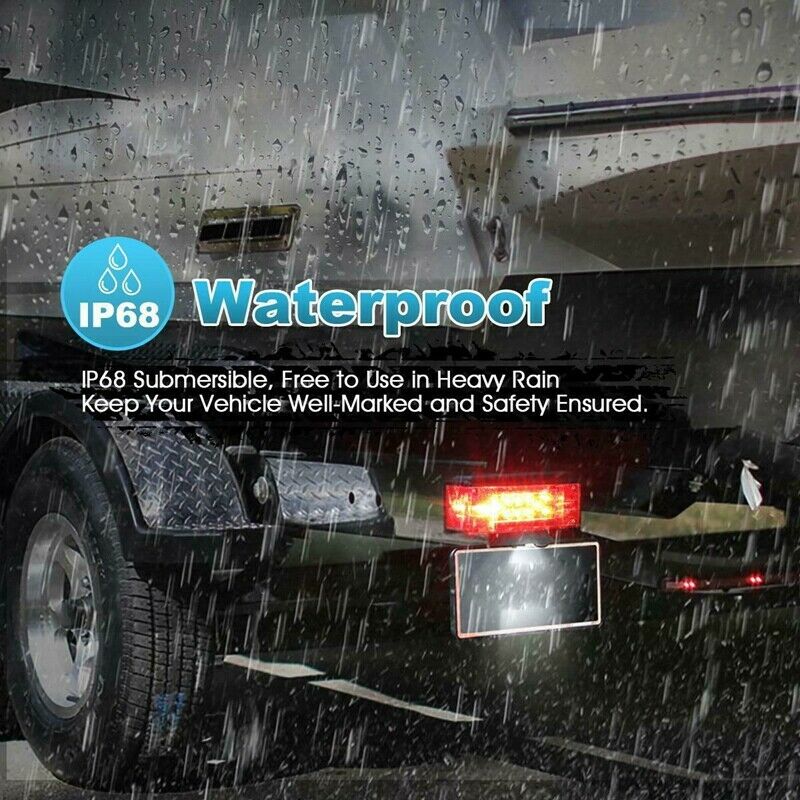 Left+Right/Over 12 LED Diodes Waterproof Red Trailer Boat Rectangle Stud StoR2E7