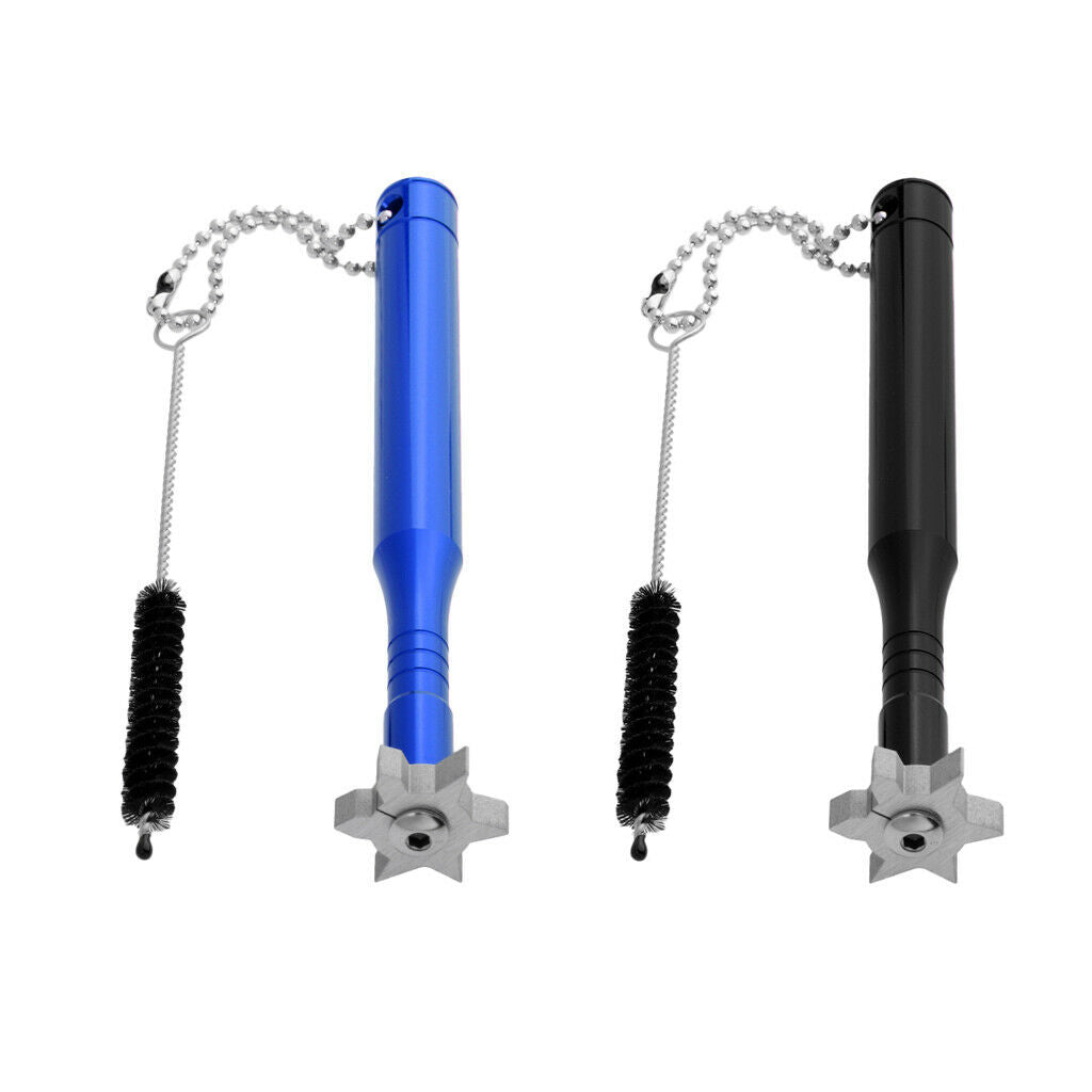 2x Golf Club Groove Sharpener & Brush Cleaner Regrooving Tool U, V Grooves