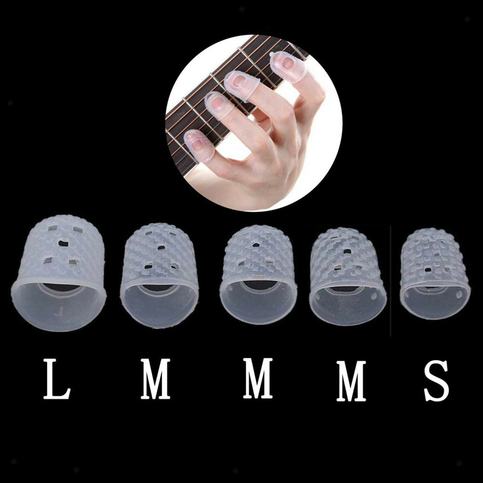 Fingertip Protectors Covers Caps for Stringed Instruments Ukulele Bass