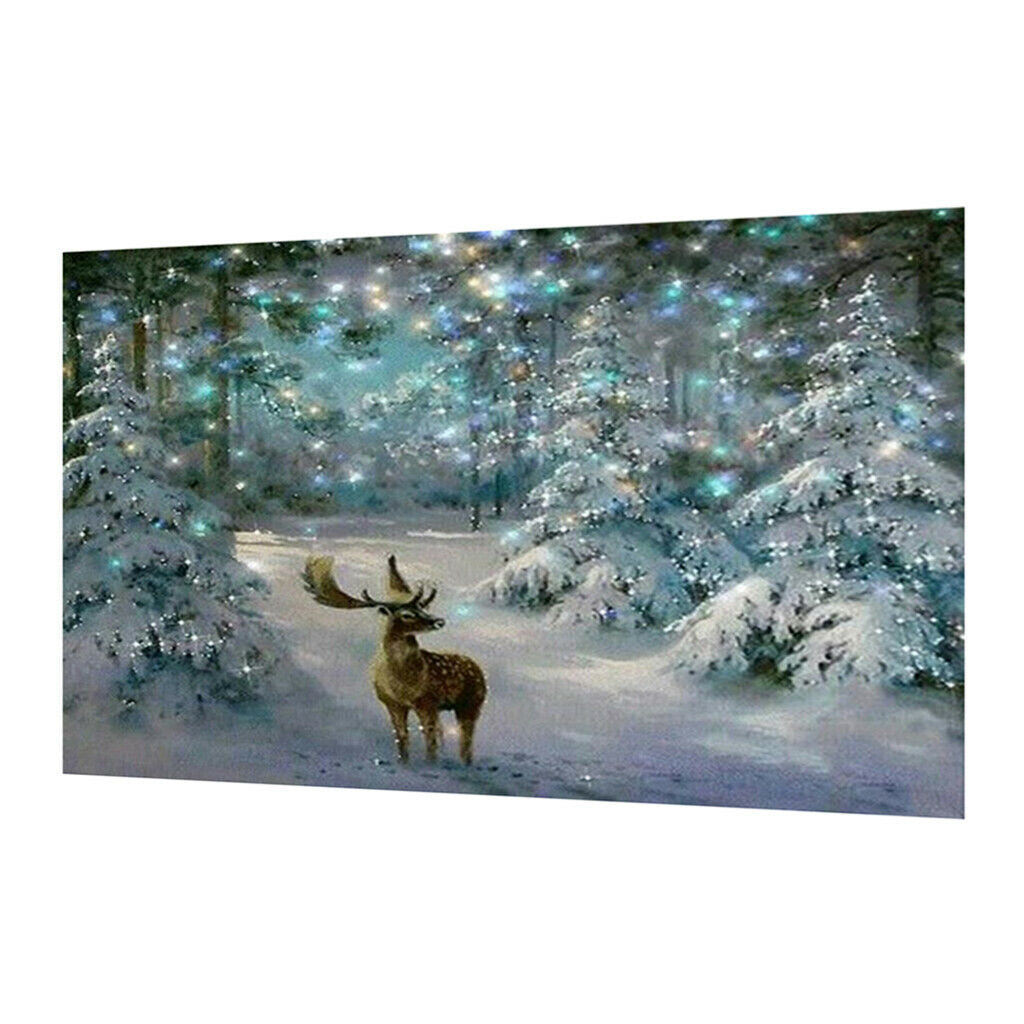 DIY 5D Diamond Painting Kit Lovely Deer Forest Full Drill Cross Stitch Craft