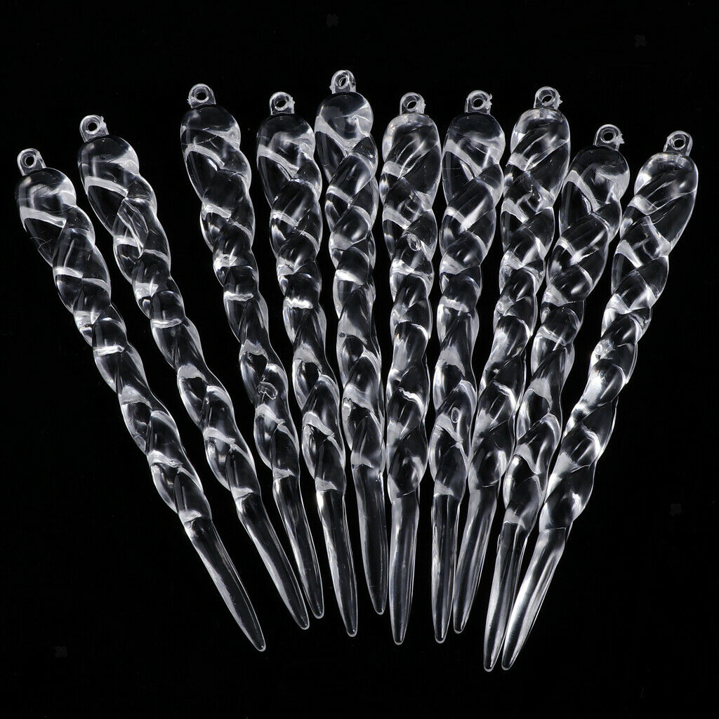 20Pieces Clear Acrylic Icicle Pendants Christmas Ornaments Icicle Decorations