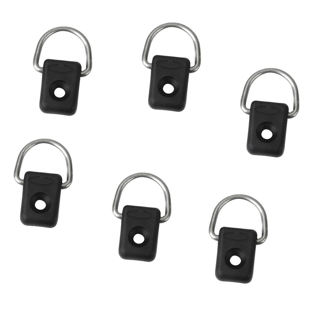 prettyia 6pcs Kayak D Rings Outfitting for Boat Canoe Yatch Accessories Part