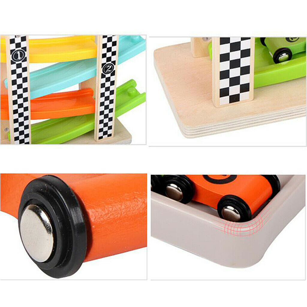 Toddler Toys Race Track Car Gifts for 1 2 3 Year Old Boys - with Wooden Car