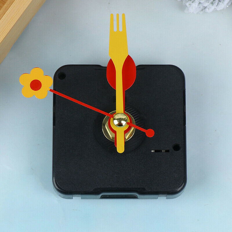 Cute Quartz Clock Movement Kit Spindle Mechanism Parts Flower Folk Spoon .l8