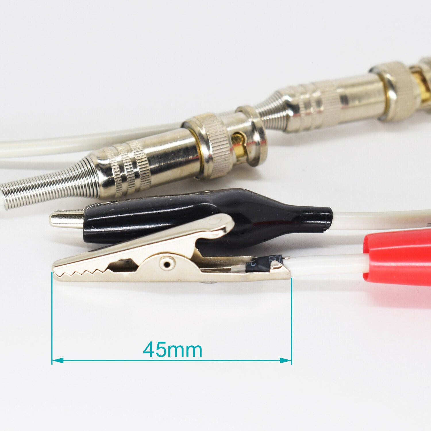 5pairs BNC Male To 45mm Alligator Clip for LCR Meter Probe Test Cable Lead Grey
