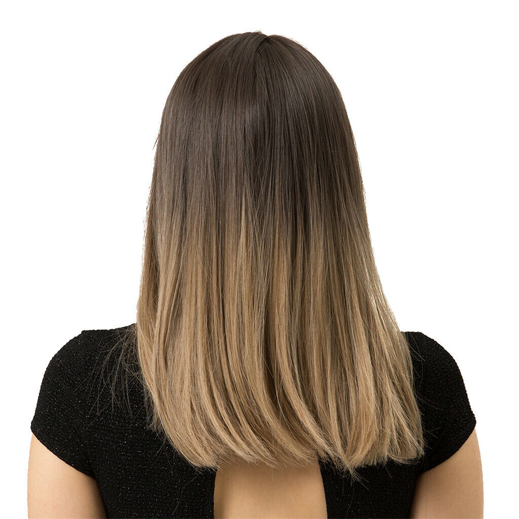 Gradient Brown Long Hair with Adjustable Wig   to Fit Any Head Size for Women