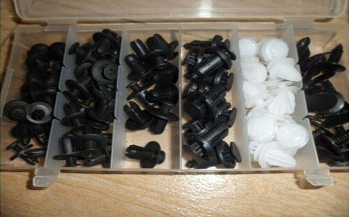100Pcs 6 Models Car Door Mud Fender Repair Fastener Rivets Screws Push Pin Clips