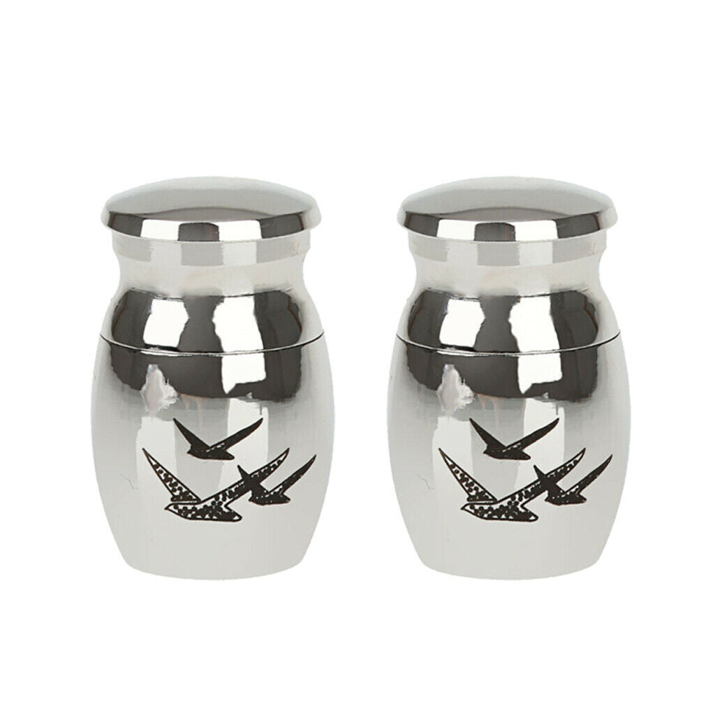 2x Stainless Steel  Pet Cremation Urn Can