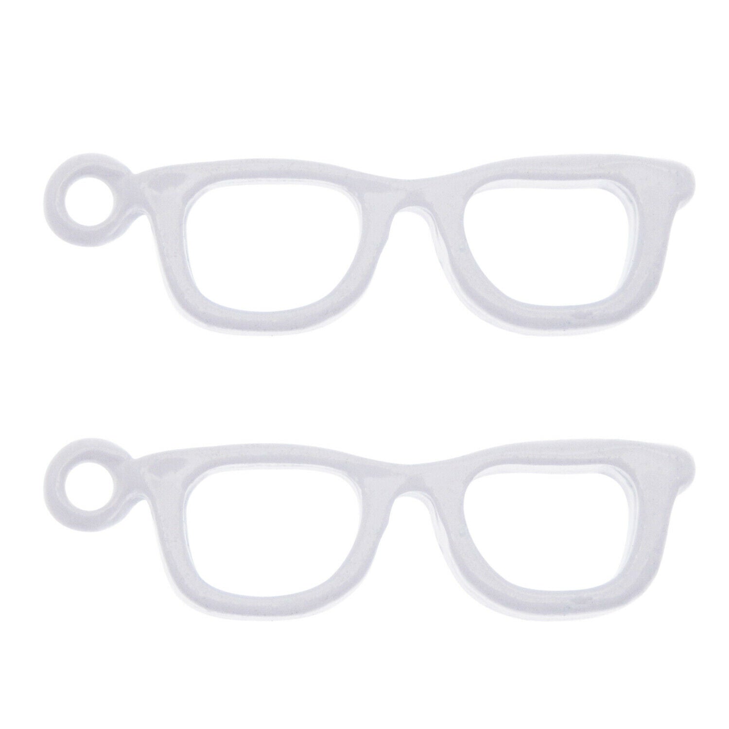 16 pcs White Glasses Frame Enamel Charm Alloy Pendant Earring Findings 32*9mm