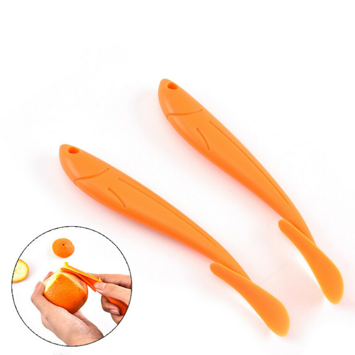 2PCS Easy Manual Fruit Citrus Orange Peeler Slicer Cutter Tool Kitchen Plastic