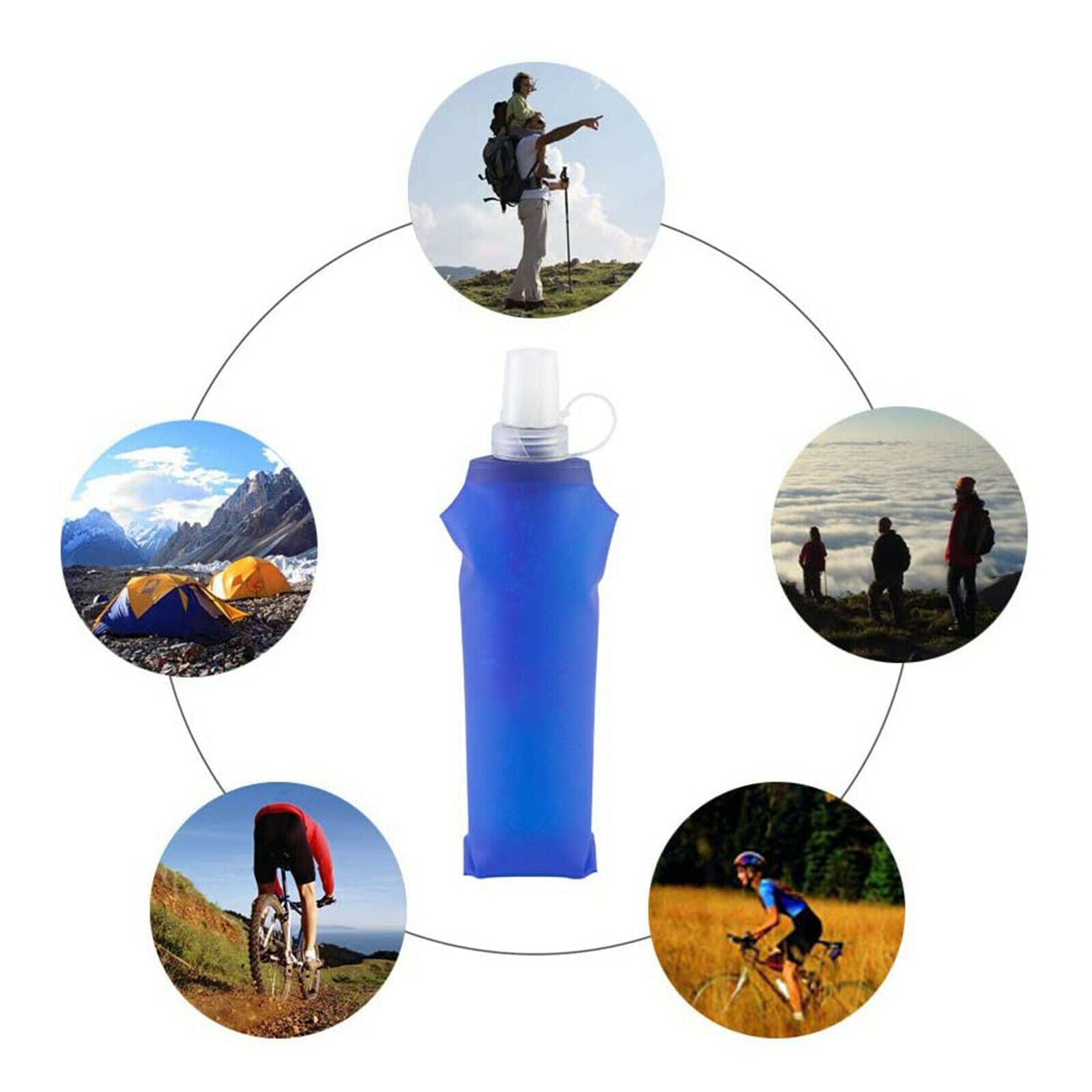 Filtered Water Bottle 500ML Filtered Water Bag for Sport Travel Camping