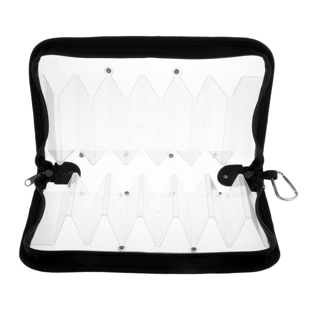 Clear Waterproof Squid Jigs Bag Wallet Fishing Durable Case 12 Compartment