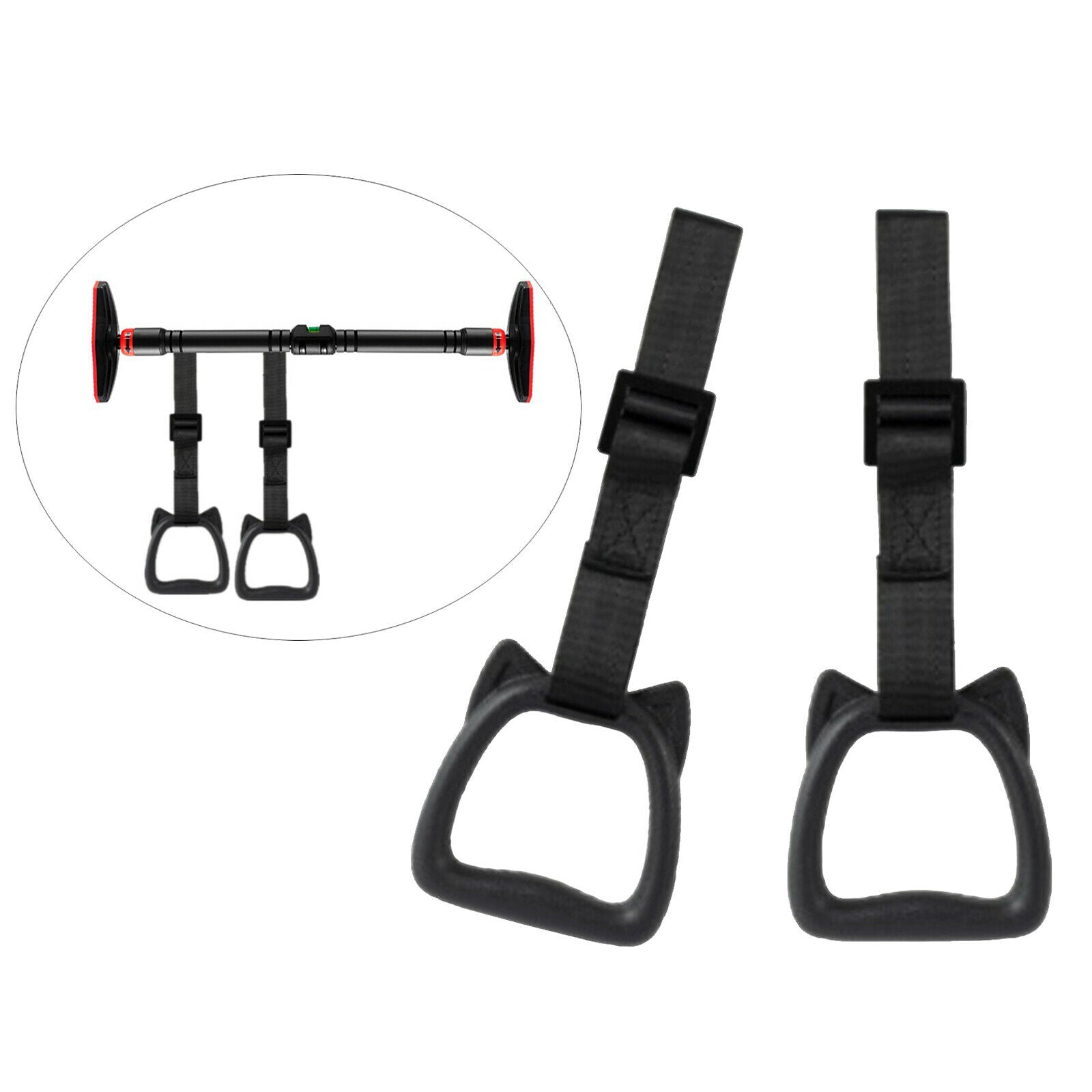 T-bar Row Pull-Up Hanging Gym Straps Handles Adjustable Strap Bar Attachment