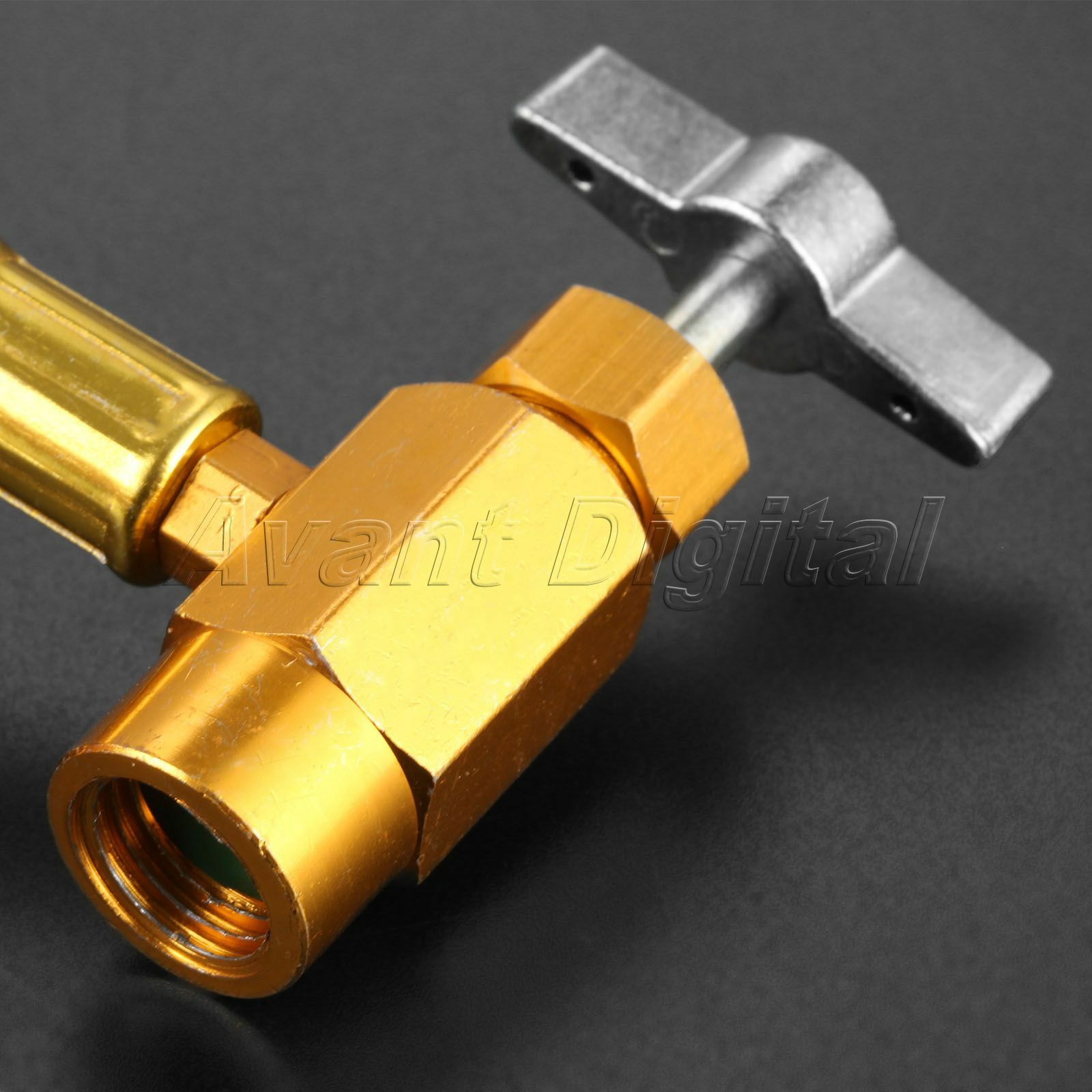 Air  Refrigerant Charging Hose w/ Gauge 90°Push & Lock coupler R134A