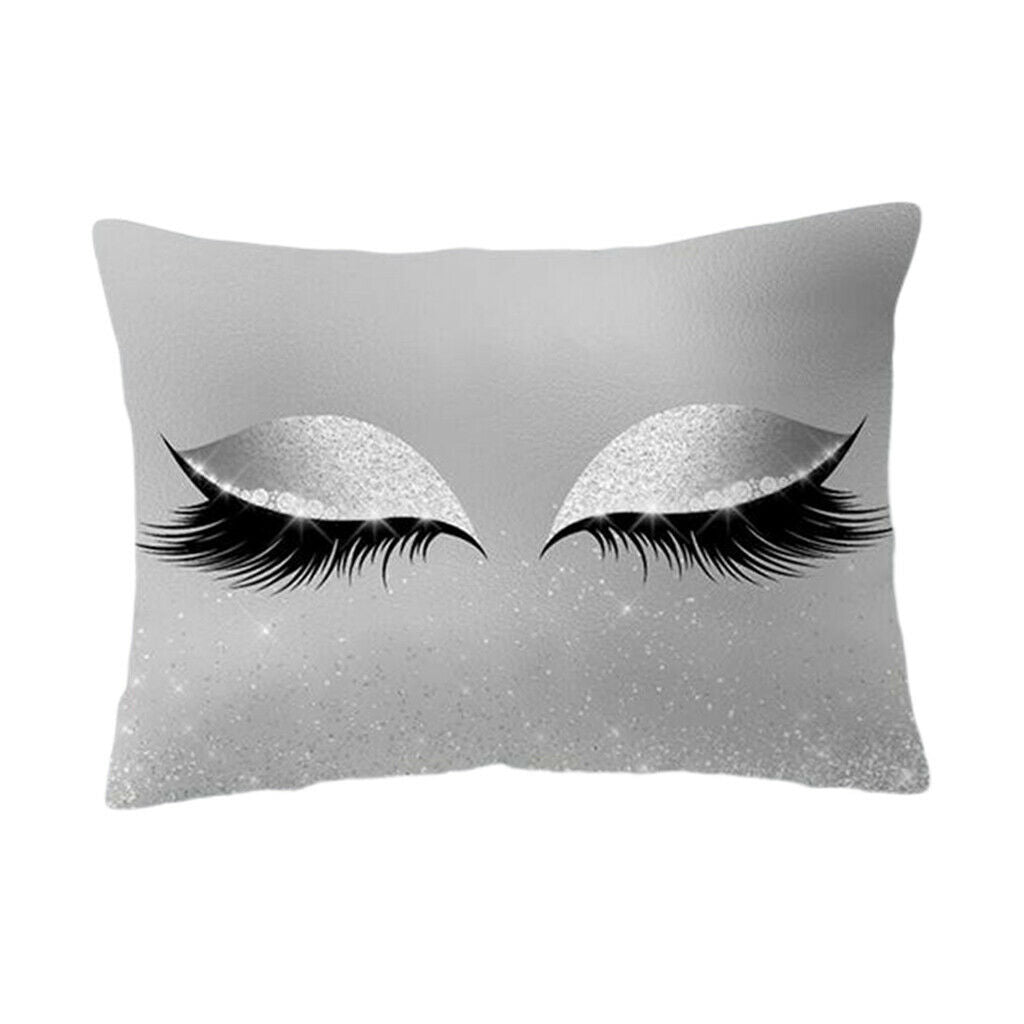 Eyelash Printed Throw Pillow Cover Square Cushion Covers Sofa Pillow Case 9