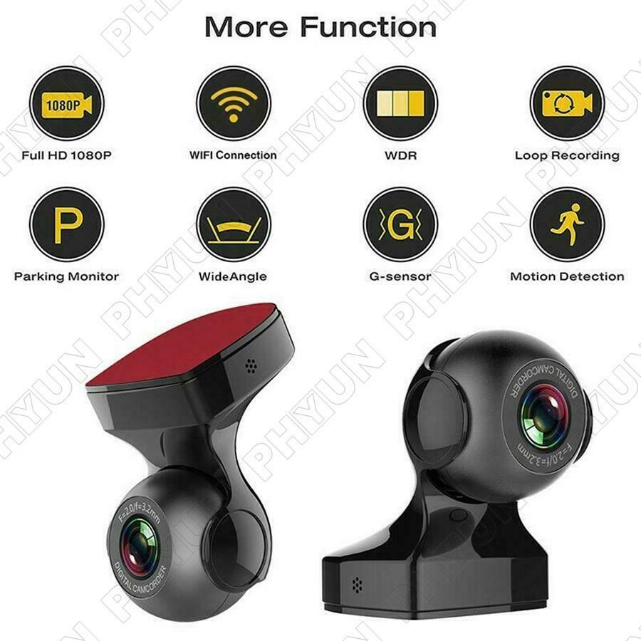 1080P Car WIFI DVR Driving Recorder G-Sensor Night Vision USB Charger Universal